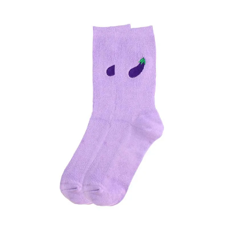 eggplant Jeseca, лидер продаж, Осень-зима, толстые теплые носки для женщин, рождественский подарок, японский каваи, милые носки для девочек, женские носки с фруктовым принтом - Цвет: eggplant