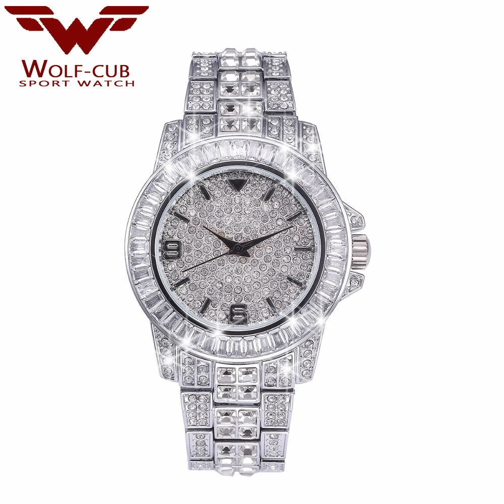 Женские кварцевые часы серии WOLF CUB роскошные сверкающие наручные с чешской