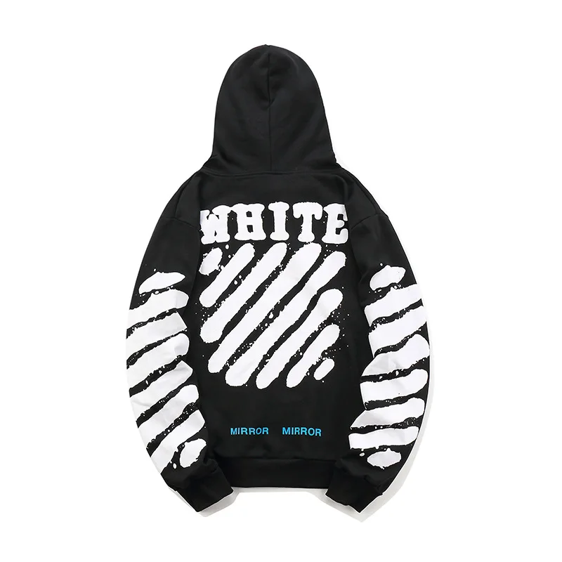 

Chao brand ink splashing striped letter tiger white graffiti men and women's Hooded Sweater hip hop