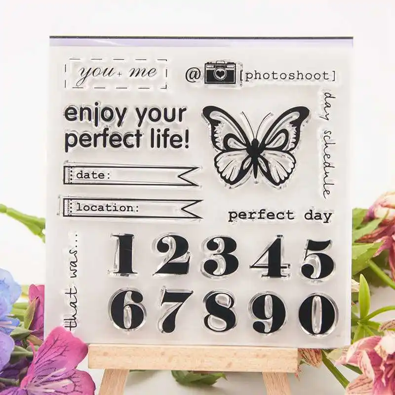 Прозрачные штампы номер даты идеальный день для скрапбукинга Силиконовая печать