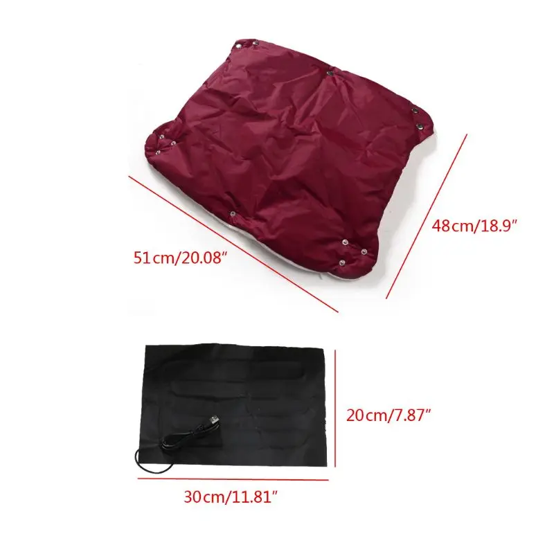 

Winter Warm Hand Warmer USB Electric Heater Plush Stroller Gloves Pushchair Hand Muff Waterproof