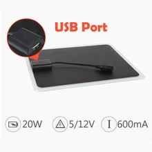 20W Solar Panel USB Mobile Phone Outdoor Emergency Charger for Boat Car Home Camping