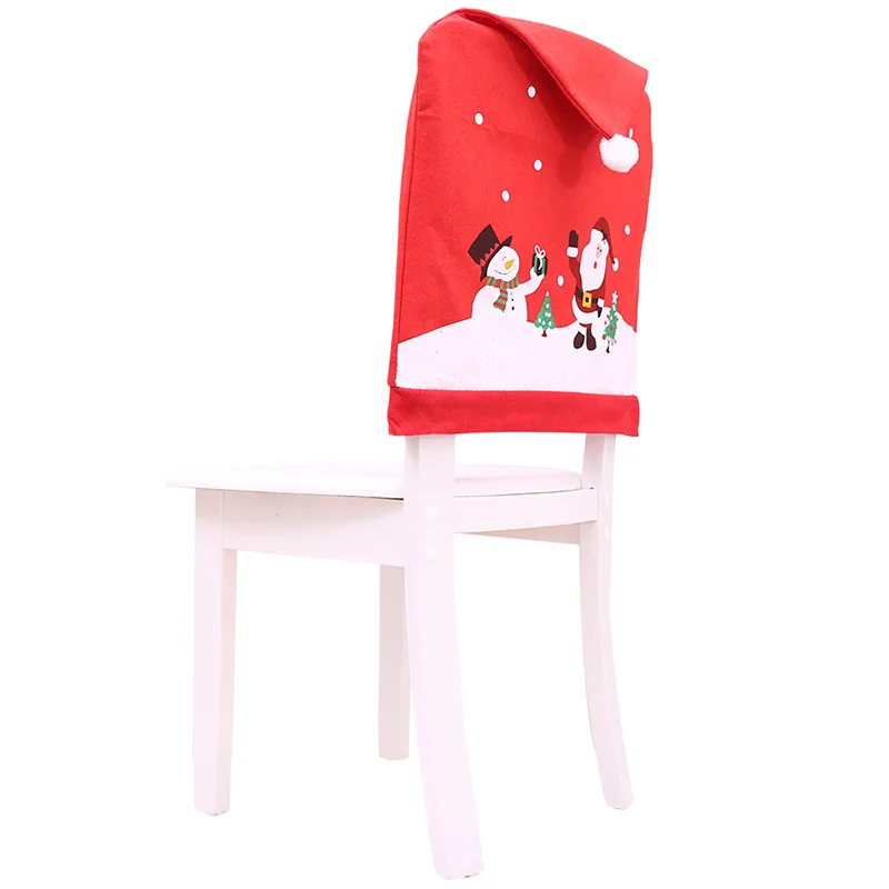 Christmas Dinner Seat Cover Chair Coat Santa Claus Snowman Printed Character | Дом и сад