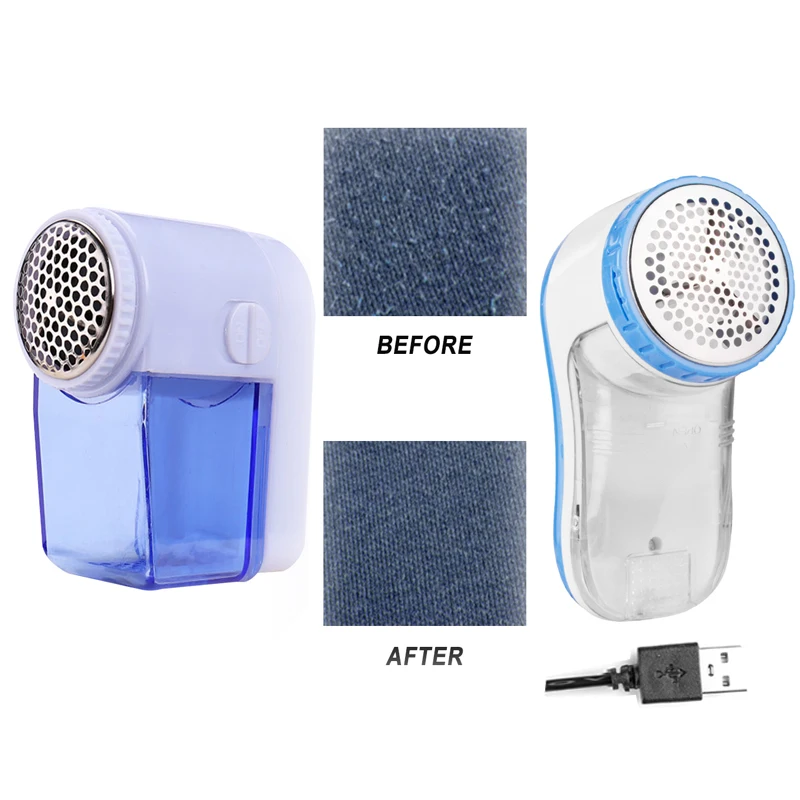 Portable Electric Lint Remover Wireless Hair Ball Trimmer for Sweater Clothing Fabric Pellet Fuzz Shavers Us by USB or Battery