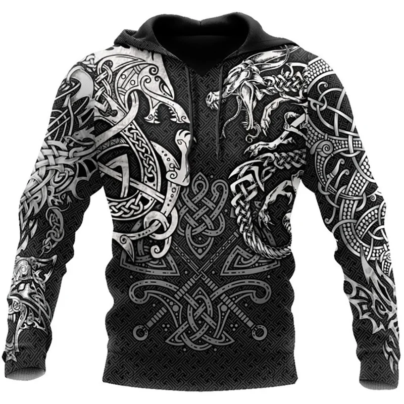 

Viking Odin Tattoo 3D Printed Men Hoodies Harajuku Fashion Hooded Sweatshirt Autumn Unisex Street Long Sleeve Men Clothing 4XL