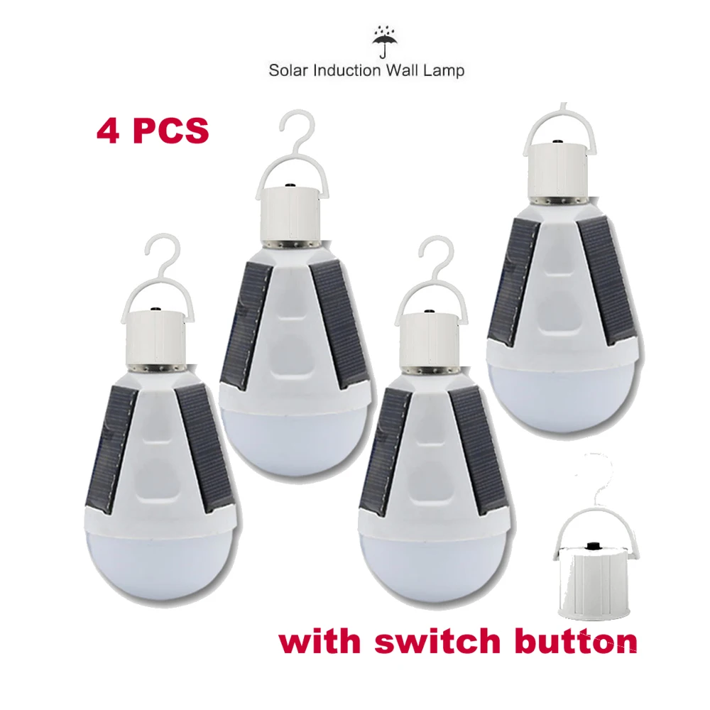 

1-4pcs Portable Solar Light outdoor lighting of garden security lamps Street wall Light solar panels with garden wall bulb e27 c