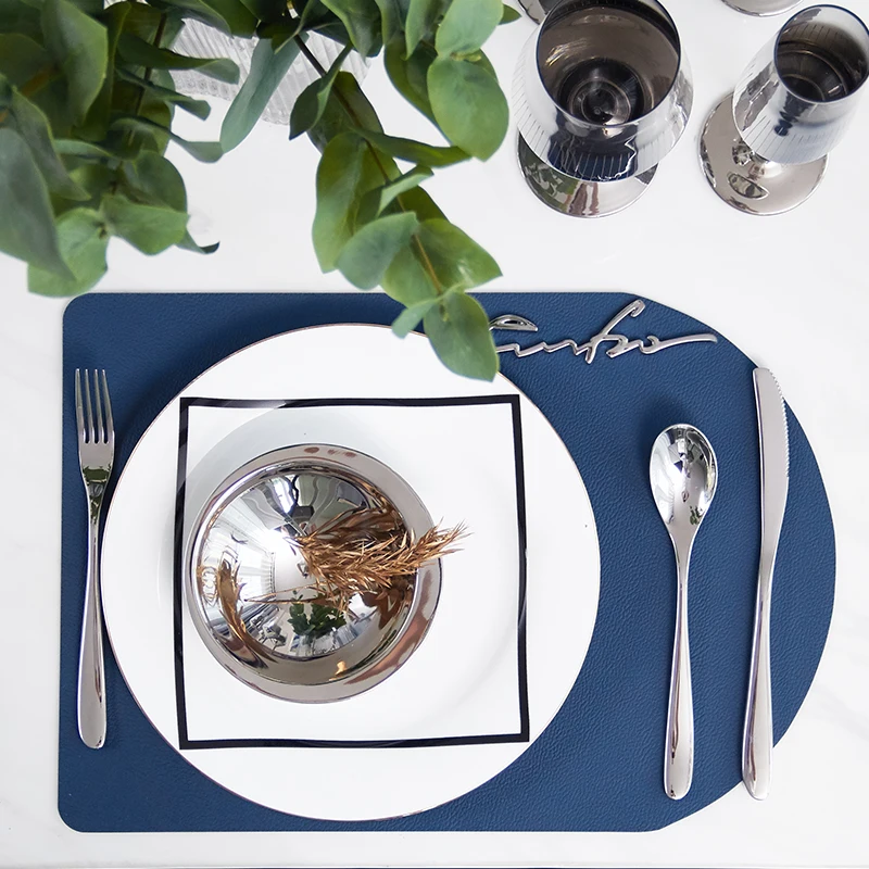 Серебряный современный креативный набор столовых приборов с толстым дизайном