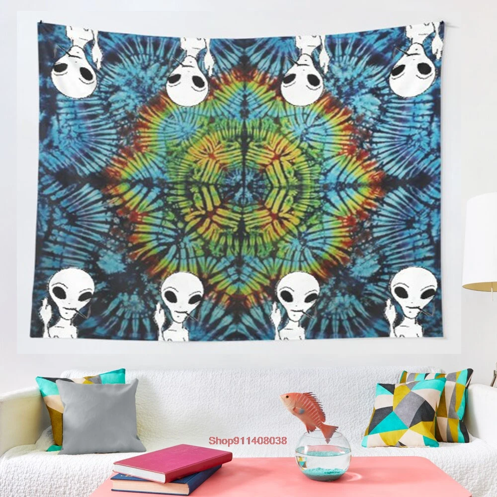 

Гобелен Tie Dye Alien Salute, Настенный декор, гобелен для ведра, Богемный Хиппи, домашний декор, матрас, коврик для йоги