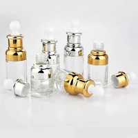 5pcslot 20ml 30ml 50ml glass essential oil dropper serum bottle concealer with silver cover 5 pieces custom logo