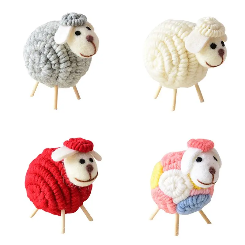 Новогодние декоративные поделки плюшевый ягненок ручной работы Новинка