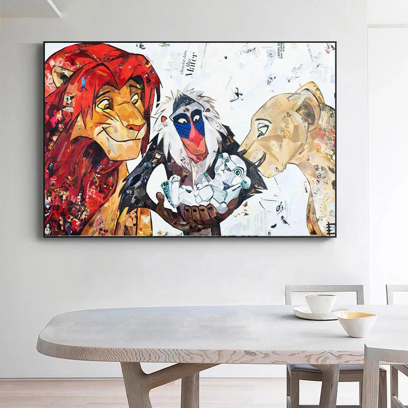 Disney Aladdin and The Magic Lamp Картина на холсте с животными Мультяшные принты и плакаты