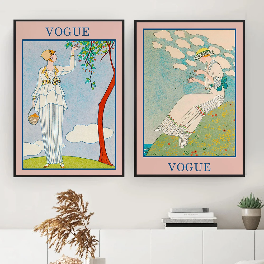 Современный модный плакат Vogue Холст Картина Декор для комнаты девочки