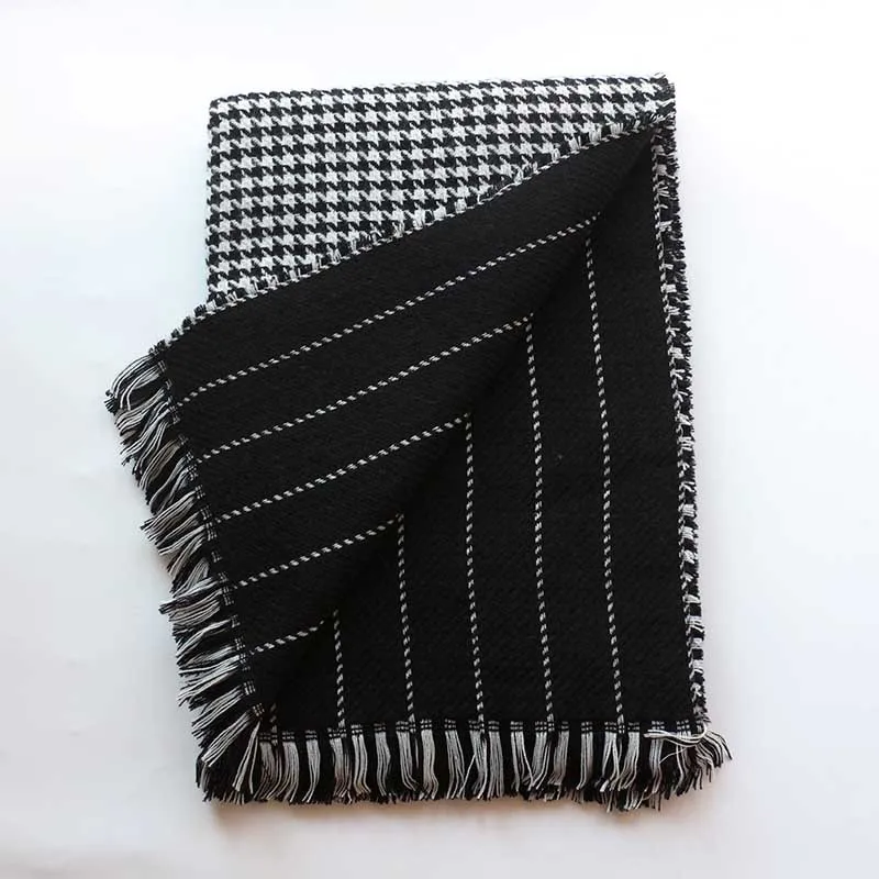 Новый брендовый шарф для женщин зимний полосатый кашемировый большой с рисунком