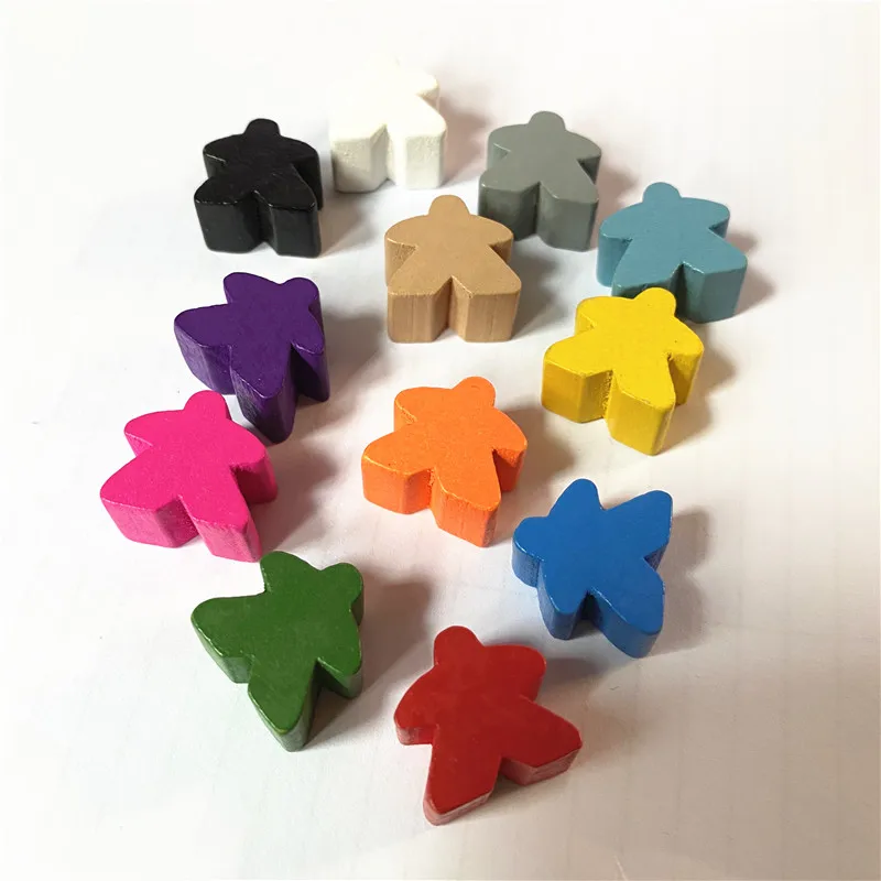 50/100PCS 16mm Wooden Board Game Bits Pawns Pieces Bulk Replacement Tabletop Diy Gaming Components Humanoid Chess Pieces