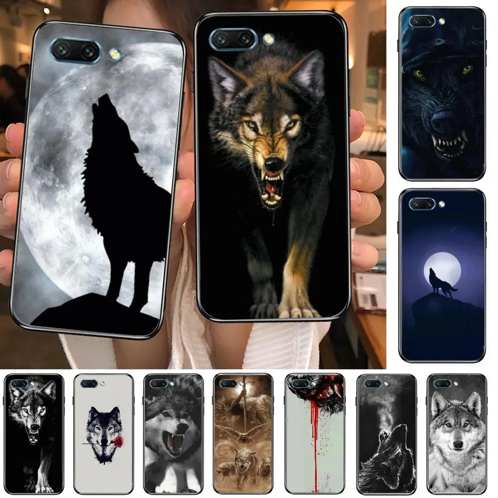 

Animal moon blood wolf style clear Phone Case For Huawei Honor 10 9 8 7 N Pro Lite A C RU Black Etui Coque Hoesjes comic fashi