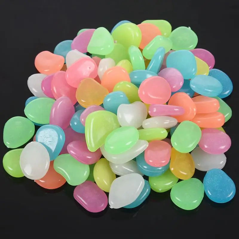 100 шт светится в темноте камни галька рок аквариум садовая Прогулка декор