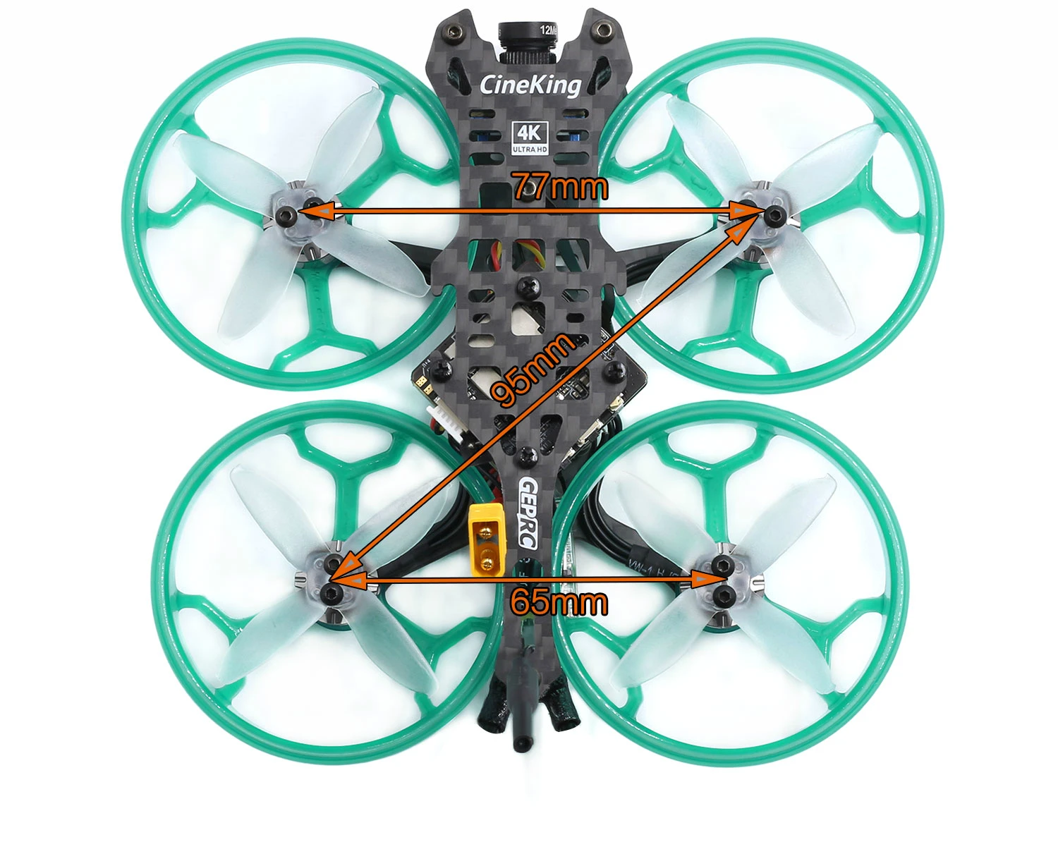 GEPRC CineKing 4K F411 BLHELIS 12A 200 мВт Caddx Tarsier V2 GR1103 8000KV 2S GR1105 5000KV 4S 95 мм 2 дюйма с видом от