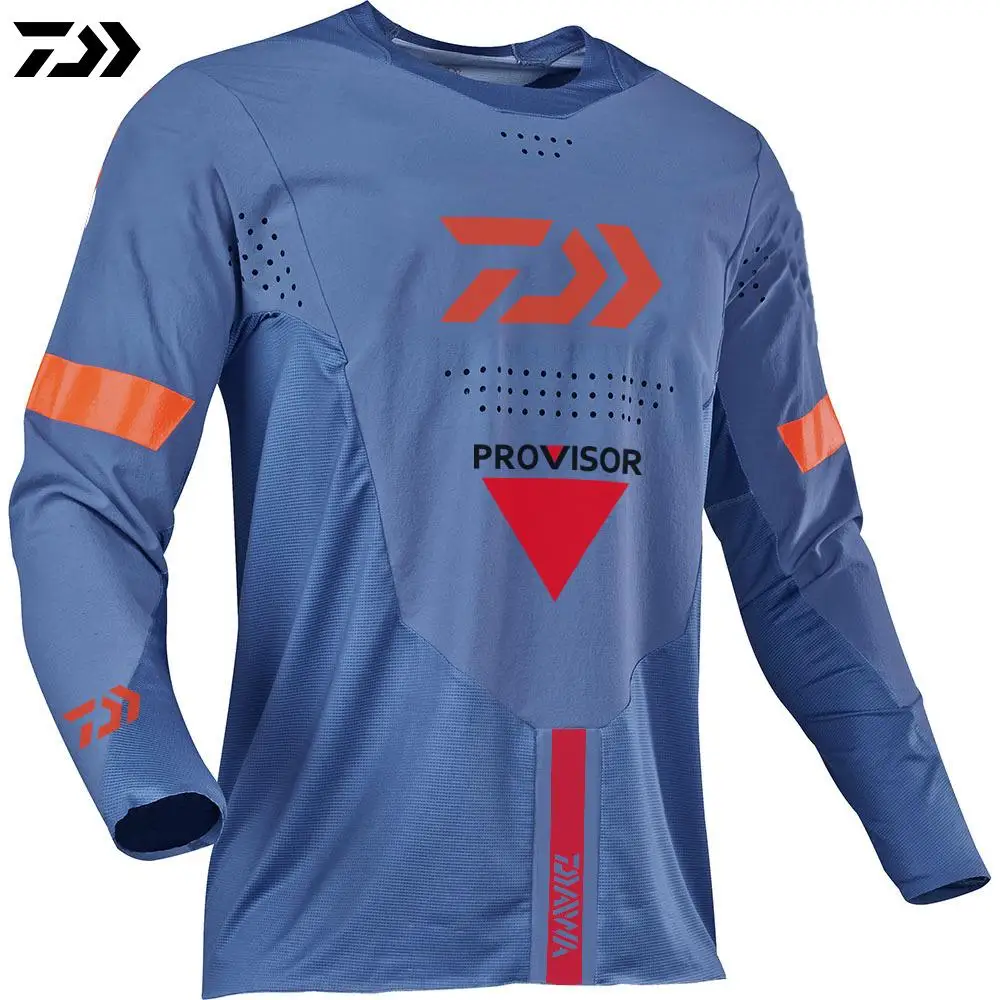 

1PC Outdoor Long Sleeve Fishing Shirt Quick-drying Travel Running jersey Men's Clothing Sun Fishing Clothes