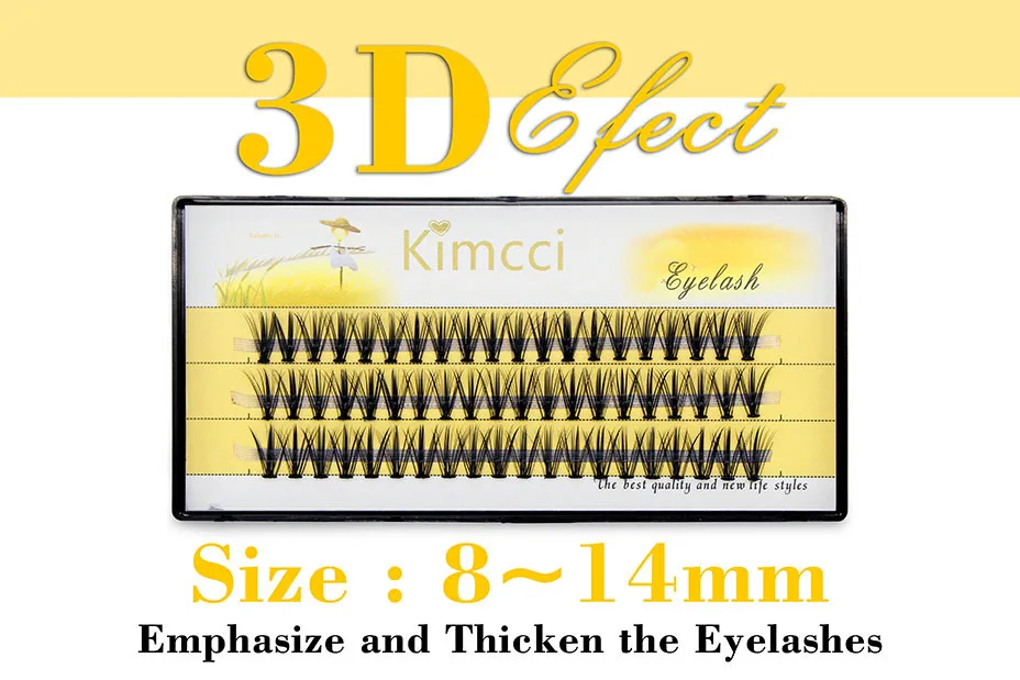 Kimcci 60 пряди, норковые ресницы для наращивания, натуральные, 3D, русский объем, искусственные ресницы, индивидуальные, 20D, Кластерные ресницы, макияж, Cilios