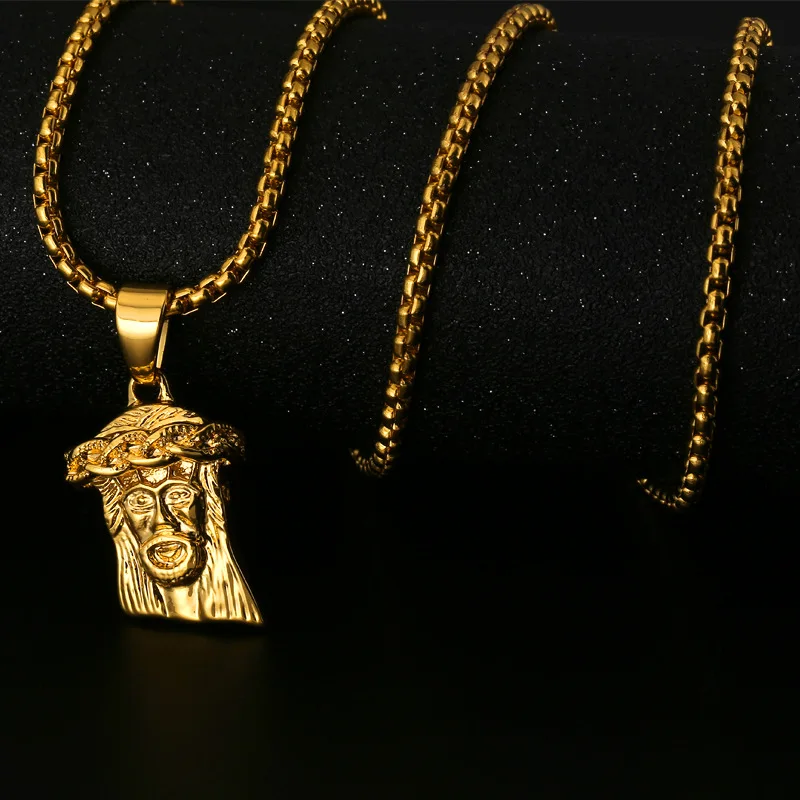 Ожерелье с подвеской Иисуса в стиле хип-хоп длиной 75 см мужское ювелирное изделие