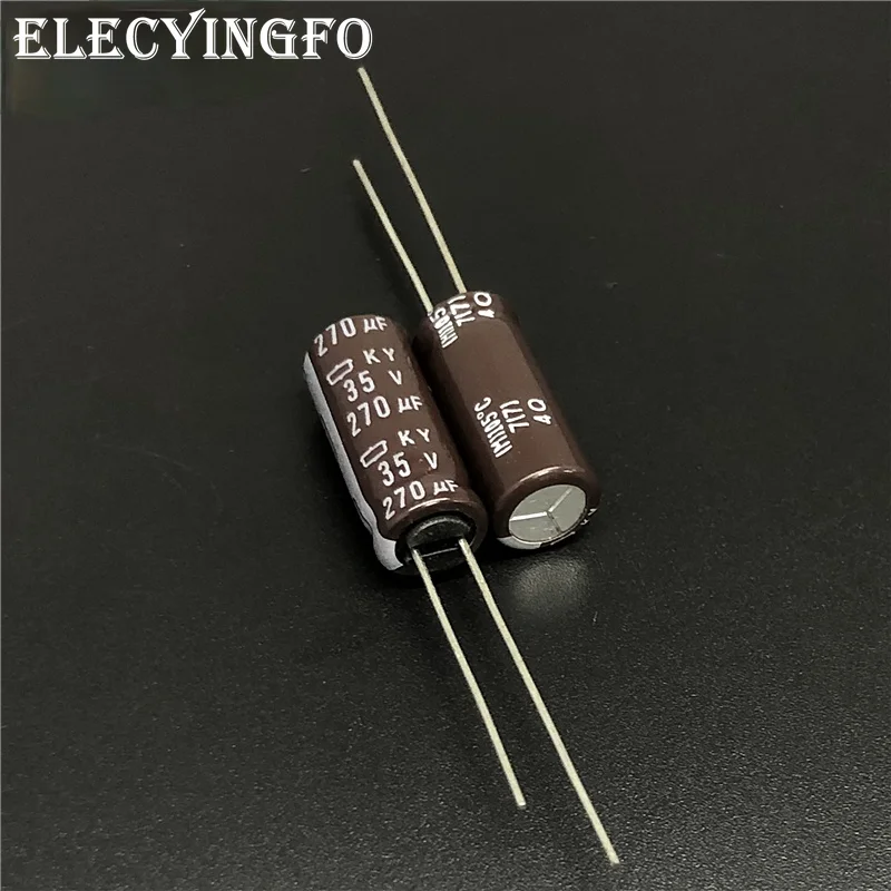 

10 шт., алюминиевый электролитический конденсатор 270 мкФ 35V270UF NCC серия KY 8x20 мм с низким сопротивлением ESR 35V270uF
