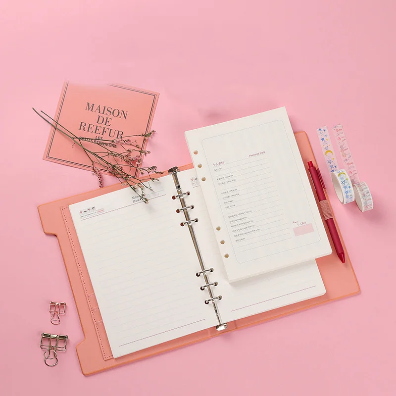 Дневник A5 связующего Noteboo и журнал с кольцами офисный блокнот линии Ежедневник