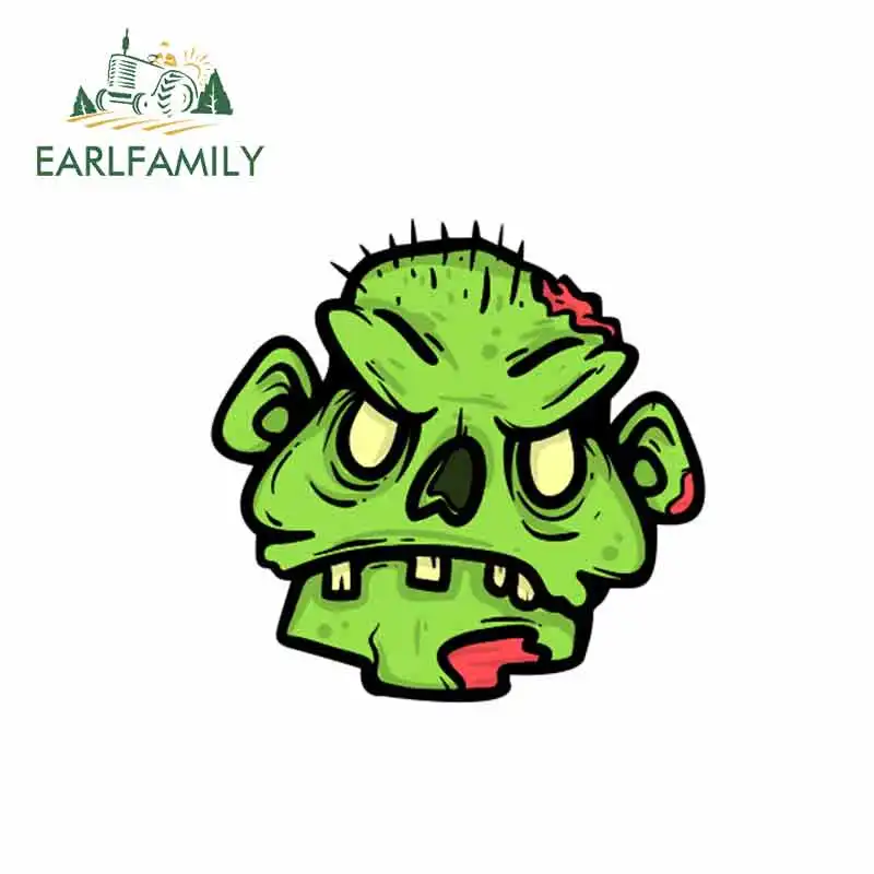 

EARLFAMILY 13 см x 12,7 см для зеленого лица с черепом забавные автомобильные мультипликационные Наклейки Oem винил JDM RV Ван бампер багажник грузовик ...