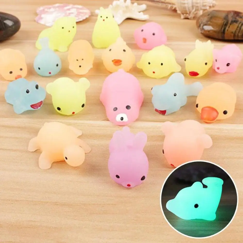 Juguete antiestr&eacute;s para apretar la tensi&oacute;n de descompresi&oacute;n para ni&ntilde;os y adultos, juguete de Animal para aliviar la tensi&oacute;n de descompresi&oacute;n, bonito sello nocturno de Color aleatorio, 1 Uds.-1