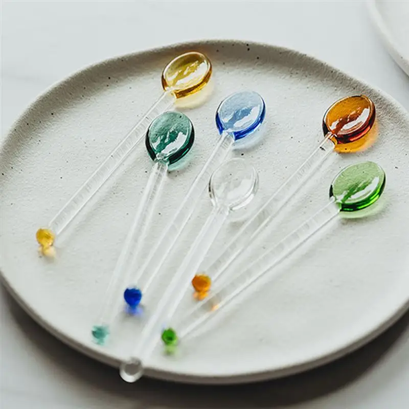 

4 шт. термостойкие стеклянные ложки, прозрачная кофейная ложка, десертная ложка с длинной ручкой