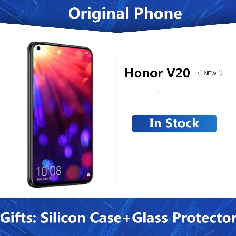 DHL Быстрая Honor V20 4G LTE мобильный телефон Kirin 980 Android 9,0 6," ips 2310X1080 8 Гб ram 256 ГБ rom МП NFC