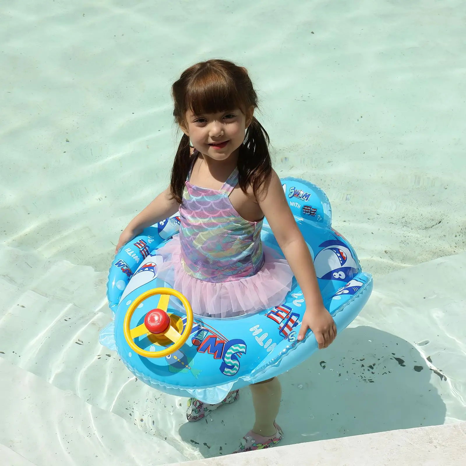 

Swimming Swim Seat Shark dinosaur Flamingo Shaped Kids Inflatable Baby Toddler Safe Buoy Mattress Float Pool Ring