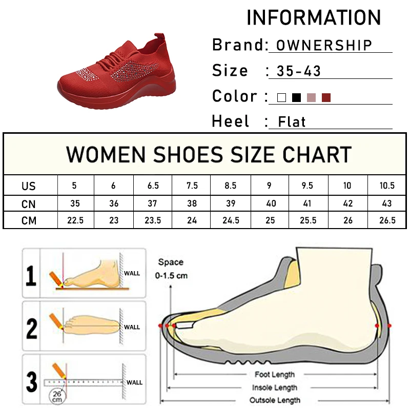 

Ladies New Sneakers 2021 Spring Autumn Women Lace Up Sports Shoes Rhinestone Mesh Breathable Shoes Casual For Female Plus Size