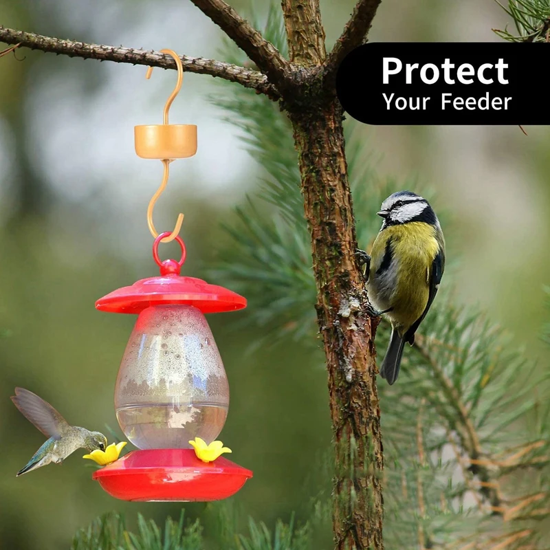 

6 Pieces Bird Feeder Accessory Hooks Ant Guard Moat Hooks with 6 Pieces Feeder Brushes for Outdoor Garden