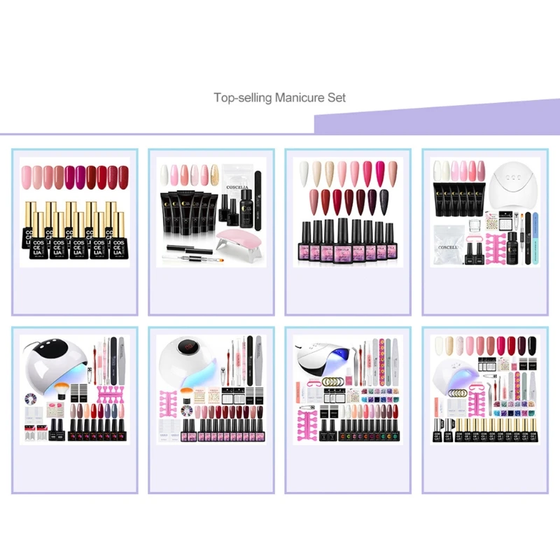 

Gel Nail Polish Kit with UV Light 24W Nail Lamp Top Base Coat Long Lasting Nails Manicure Tools For Salon Home Use