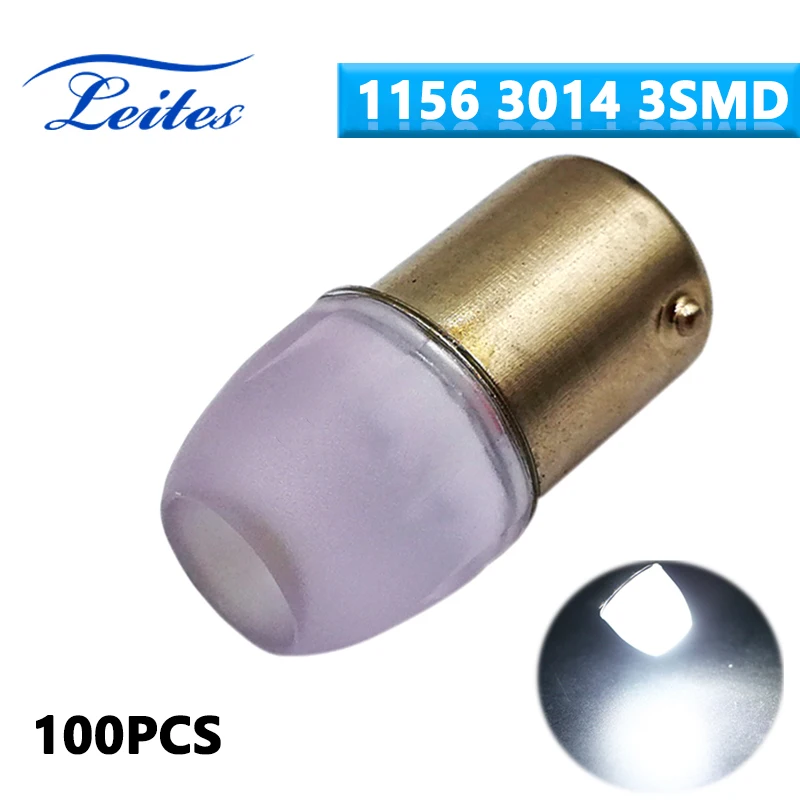

Leites 100Pcs Super Bright 3014 smd 1156/1157 Motorcycle Turn Signal Lamp Reverse Light Back Up Light Car Led Bulb Lights 12V
