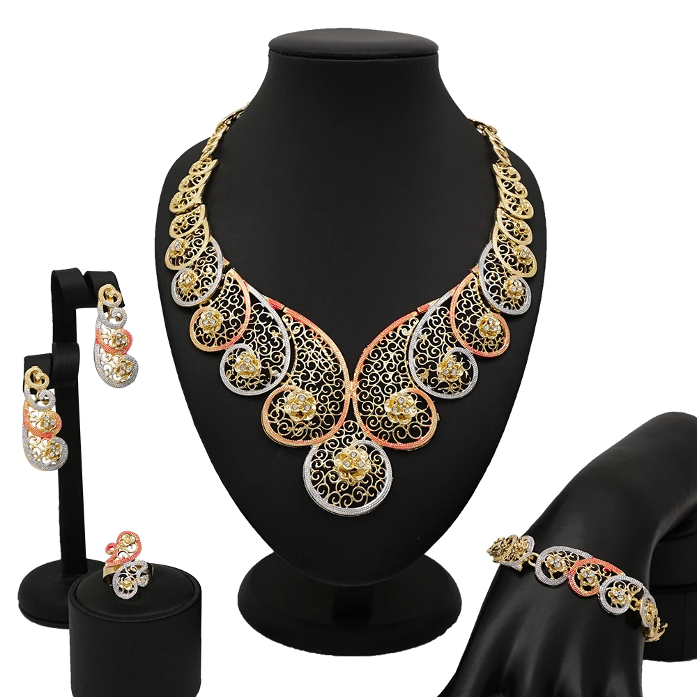 Mirafeel Дубай Модные Золотые Ювелирные наборы для женщин ожерелье кольцо