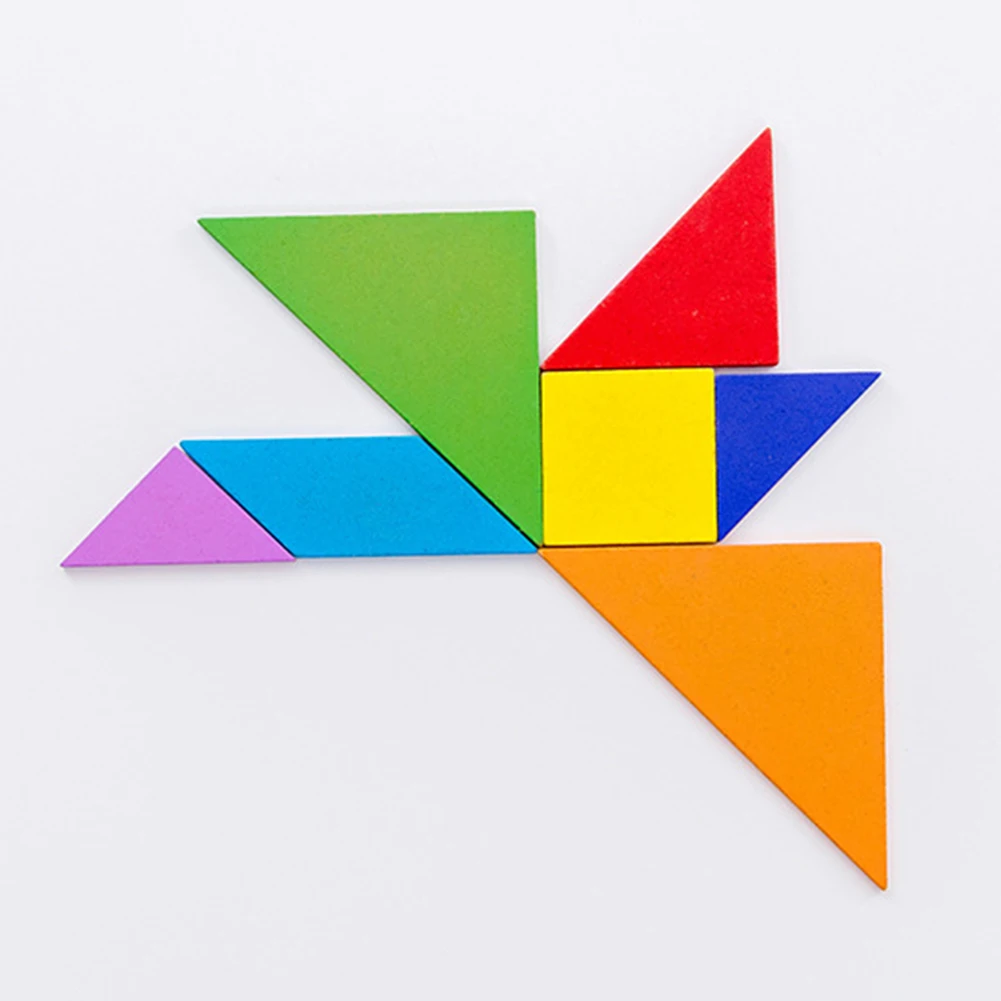 Деревянные красочные Танграм геометрический Настольная Игра Головоломка