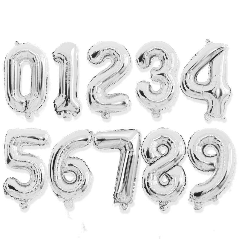 

16/32inch Number Foil Balloon Rose Gold Silver Discolor Digital Globos Birthday Party Decoration Baby Shower Supplies Globos