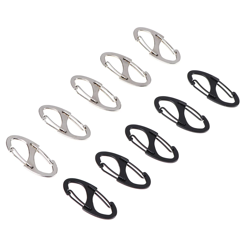 

Locking Carabiner Keychain 8 Ring Quick Release Clip Buckle Protable Quickdraws Hiking Climbing Camping Tool Gear 5pcs