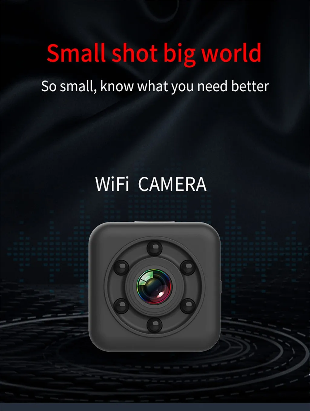 Мини камера SQ29 1080P Wifi водонепроницаемая с ночным видением видеорегистратор для