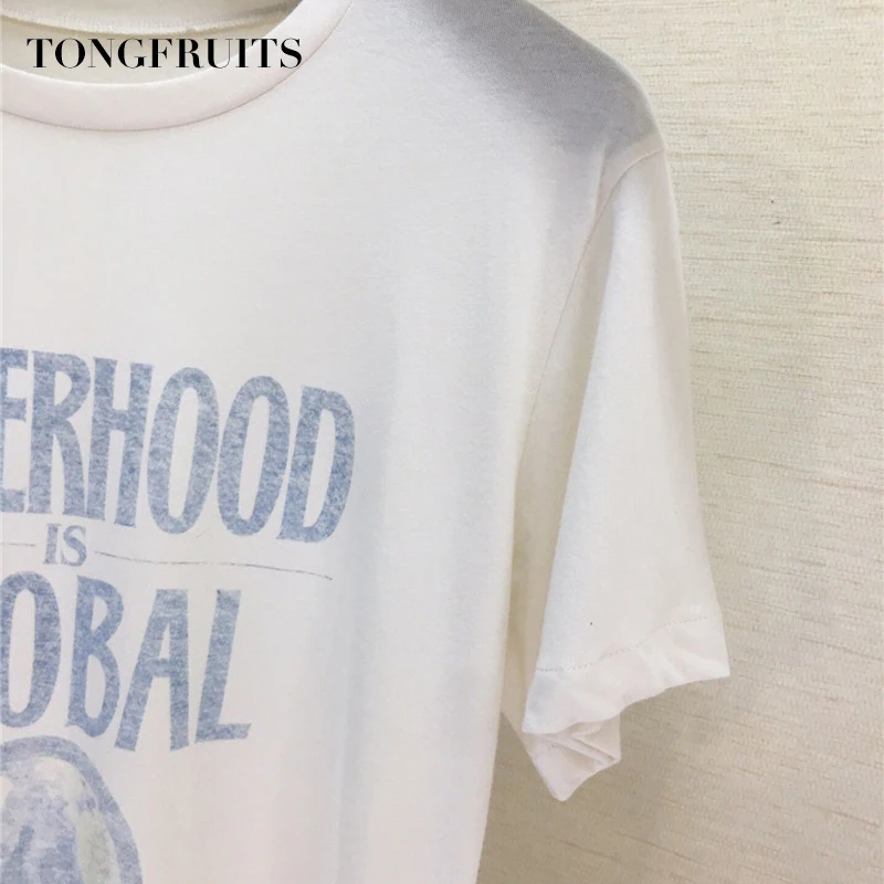 Sisterhood Global Printing Женская футболка из хлопка и льна Повседневная Удобная женская