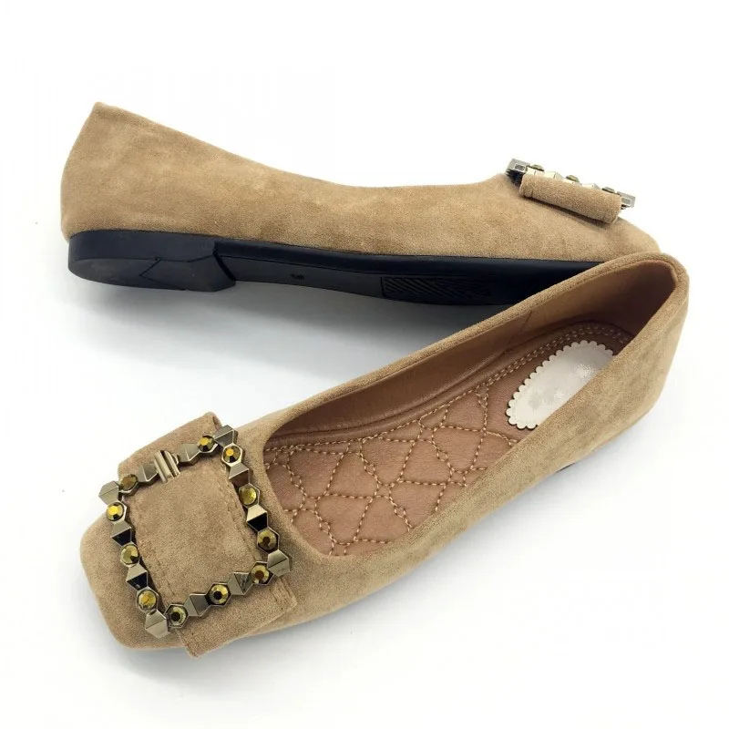 2020 женские туфли на плоской подошве Женские тонкие без шнуровки с квадратным