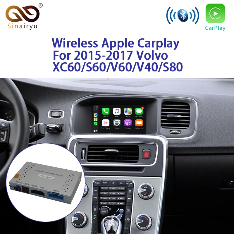Беспроводной интерфейсный декодер Sinairyu Apple Carplay volvo для (2015 2019)XC60 S60 V40 V60