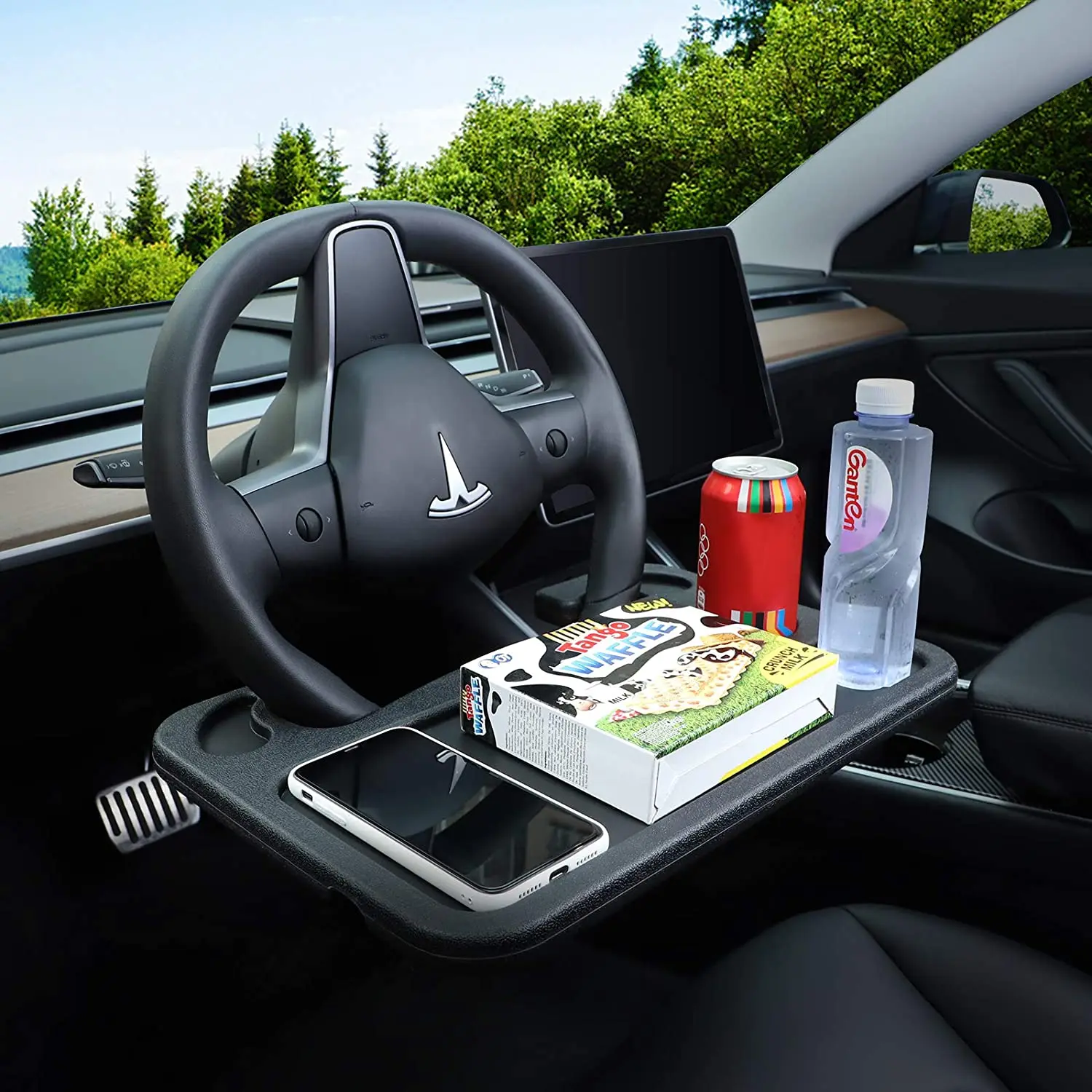 for tesla model 3 s x y car steering wheel holder tray laptop desk eat work food goods table writing bracket plate accessories free global shipping