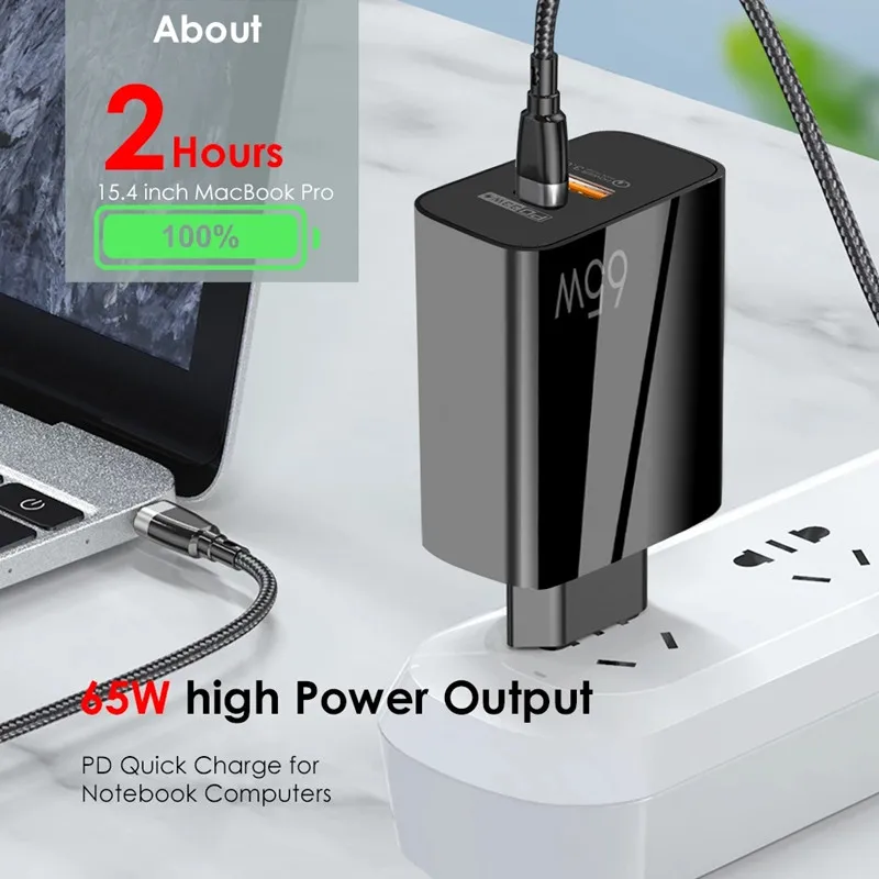 65W GaN Charger Quick Charge 3.0 USB Type C PD Fast Phone Chargers adapter for iPhone 13 12 11 Huawei P30 P40 P50 | Мобильные