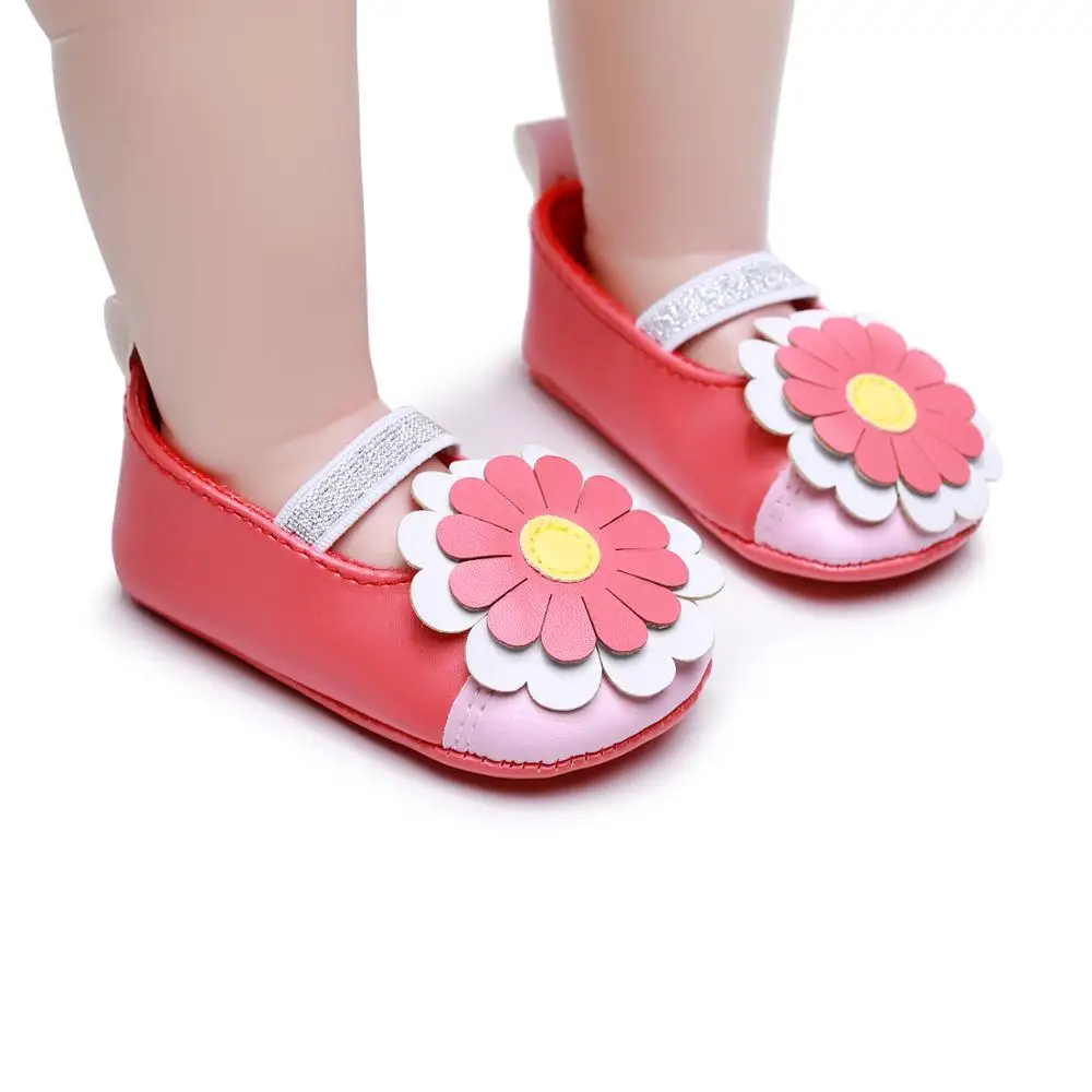 

Baby Princess Shoes T-bar Soft Bottom Fashion Flower Baby Moccasins Newborn Babies Shoes PU Leather Prewalkers Boots