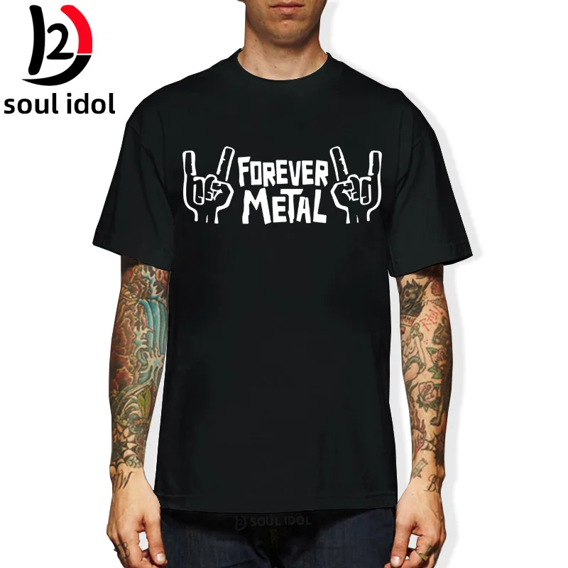 

D2 Forever Metal T-shirts Men New Summer Style Short Sleeve T Shirts Rock Roll Music Tops Cotton Hip Hop soul idol Male Tee