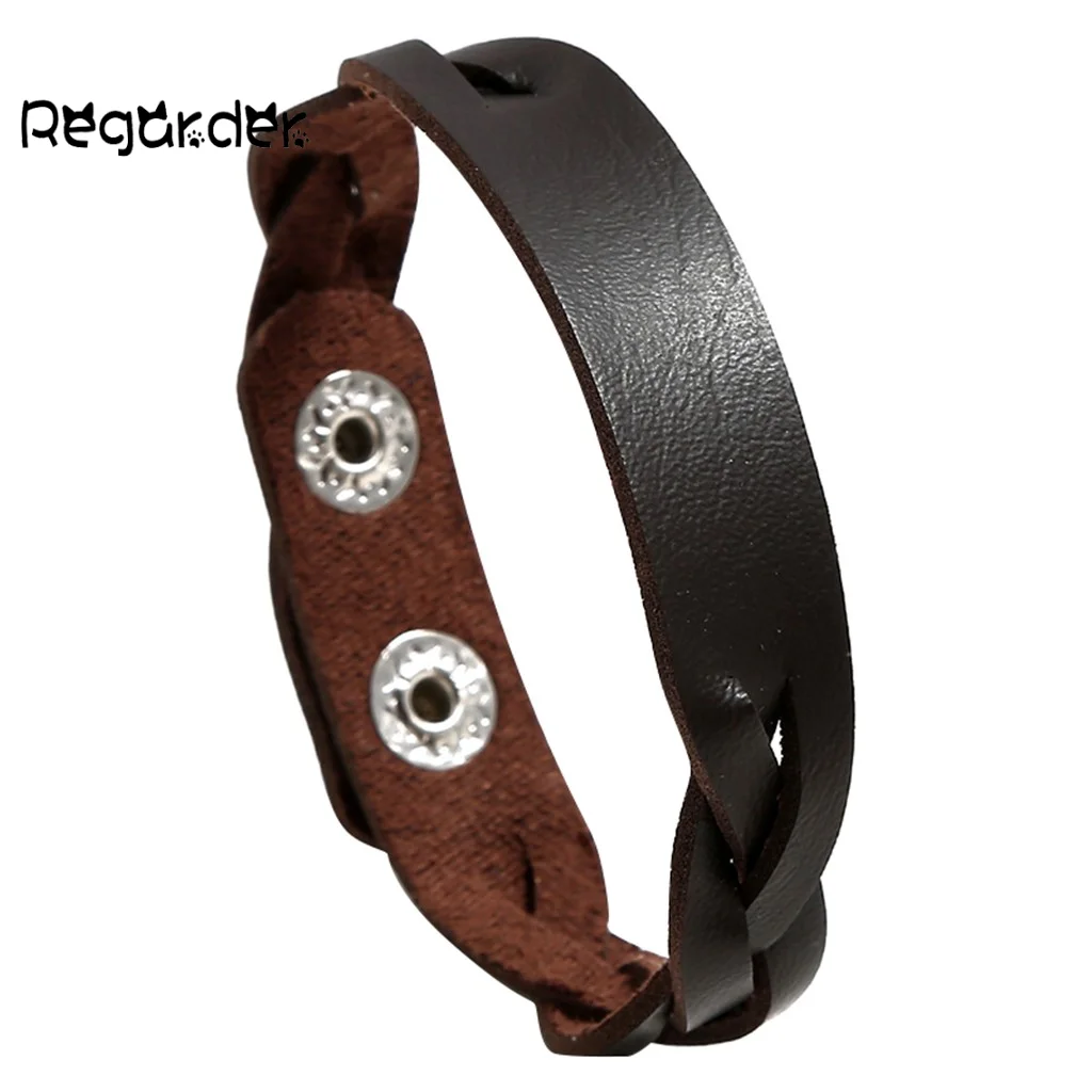 Модный женский и мужской вязаный браслет из искусственной кожи аксессуары