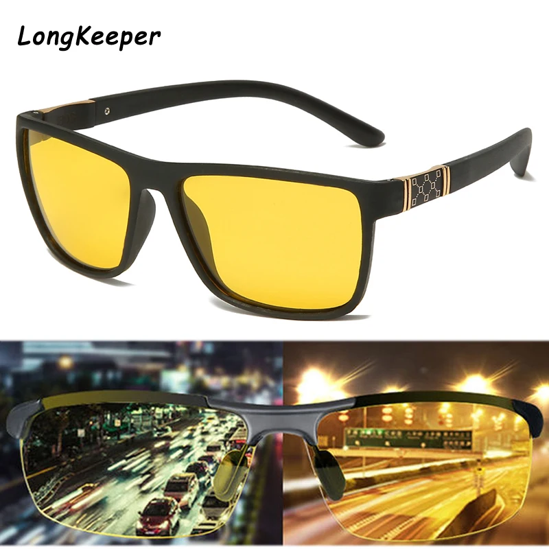 Longkeader новинка мужские солнцезащитные очки для ночного вождения поляризационные