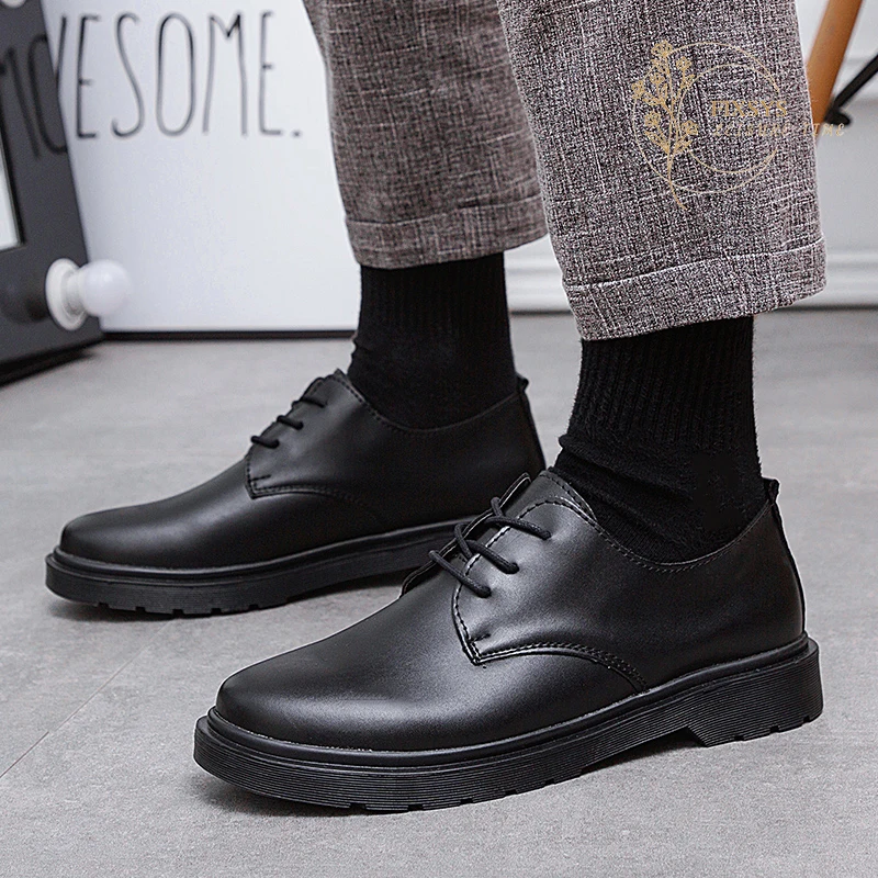 

FIXSYS Autumn Man Wedding Shoes Formal Shoes Low Top Business Shoes Fashion Leather Derby Shoes Classic Black Male Office Shoes